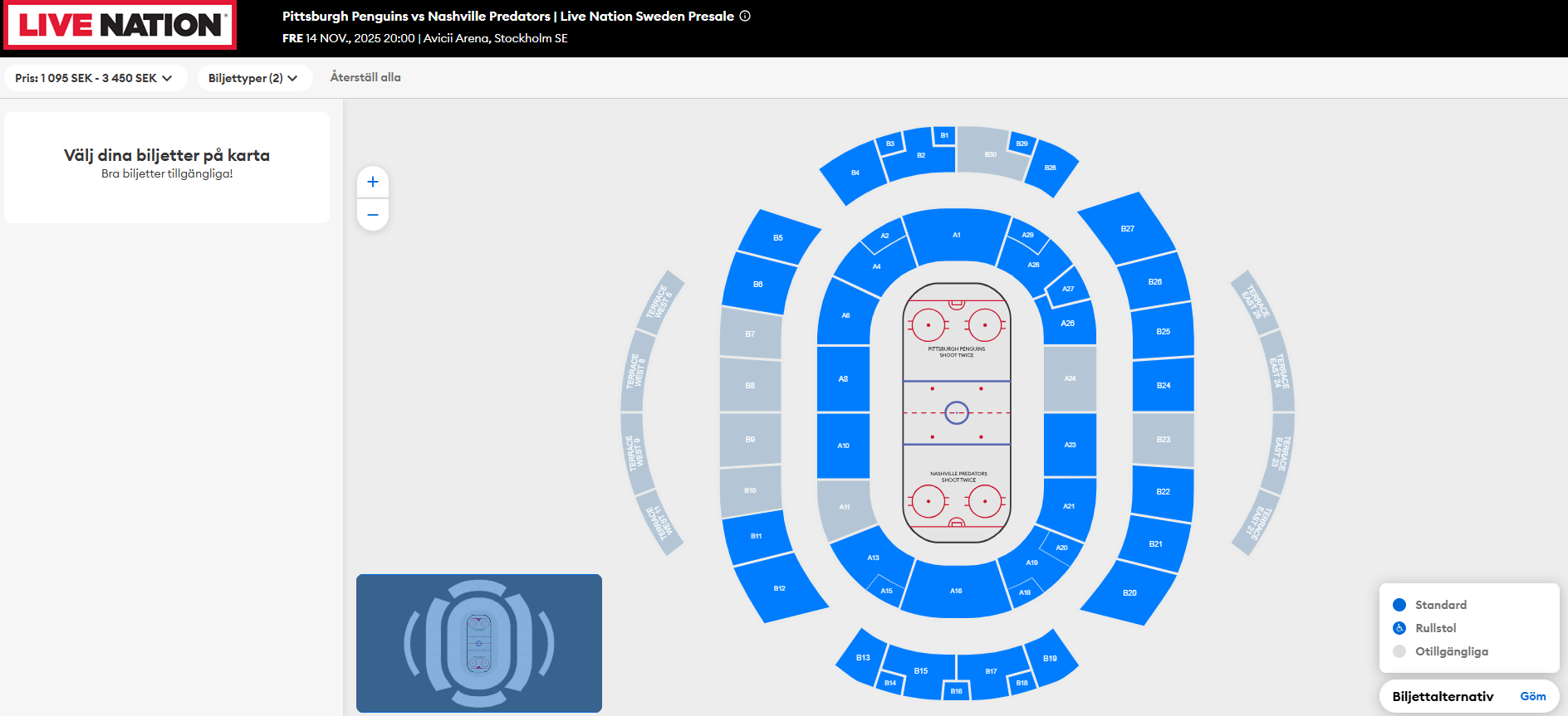 NHL wybór miejsc