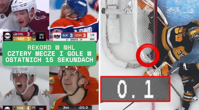 Raport: Rekord w NHL cztery mecze i gole w ostatnich 15 sekundach. Hokej