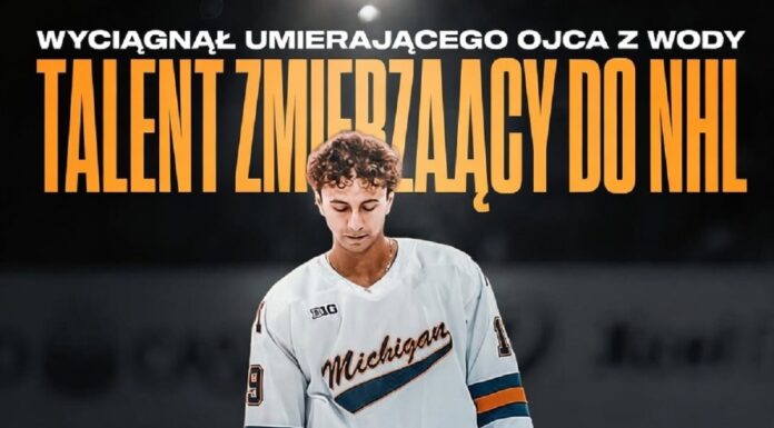 Wyciągnął umierającego ojca z wody. Rok później ubrał bluzę klubu NHL